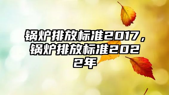 鍋爐排放標準2017，鍋爐排放標準2022年