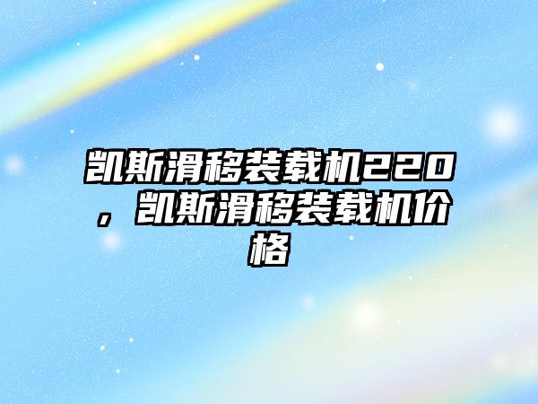 凱斯滑移裝載機220，凱斯滑移裝載機價格