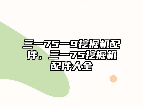 三一75一9挖掘機配件，三一75挖掘機配件大全