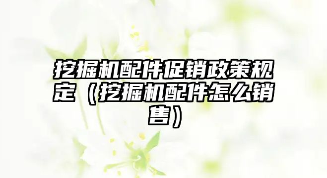 挖掘機(jī)配件促銷政策規(guī)定（挖掘機(jī)配件怎么銷售）