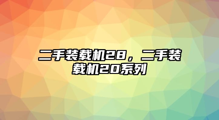 二手裝載機(jī)28，二手裝載機(jī)20系列