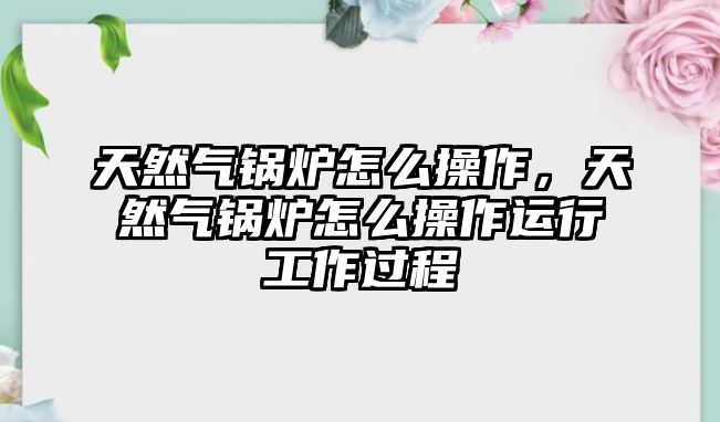 天然氣鍋爐怎么操作，天然氣鍋爐怎么操作運行工作過程