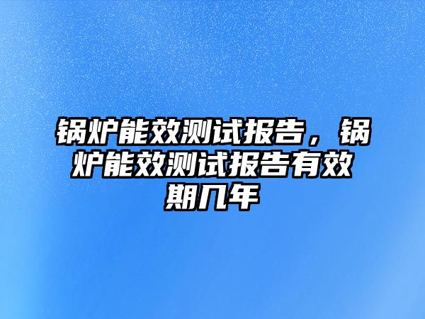 鍋爐能效測試報告，鍋爐能效測試報告有效期幾年