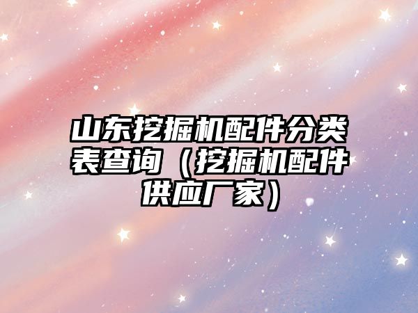 山東挖掘機配件分類表查詢（挖掘機配件供應(yīng)廠家）