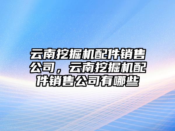 云南挖掘機配件銷售公司，云南挖掘機配件銷售公司有哪些