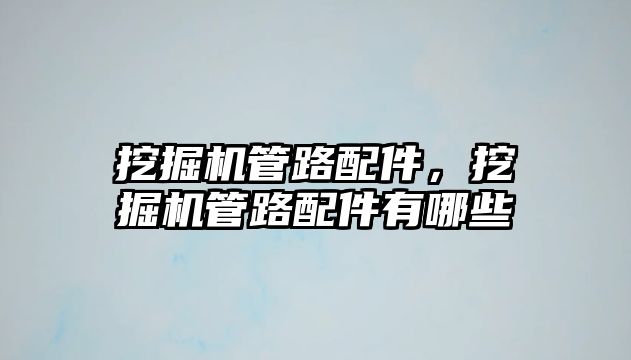 挖掘機管路配件，挖掘機管路配件有哪些