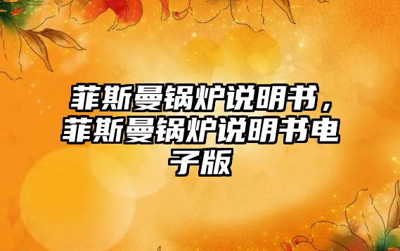 菲斯曼鍋爐說明書，菲斯曼鍋爐說明書電子版