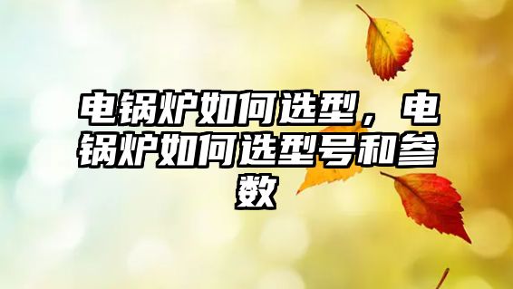 電鍋爐如何選型，電鍋爐如何選型號和參數(shù)