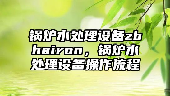 鍋爐水處理設備zbhairon，鍋爐水處理設備操作流程