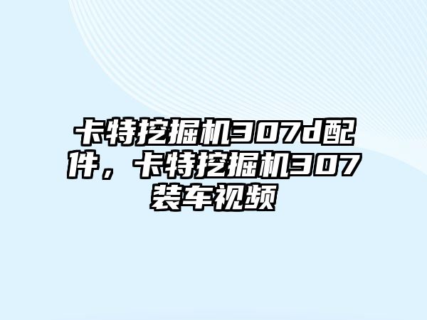 卡特挖掘機307d配件，卡特挖掘機307裝車視頻