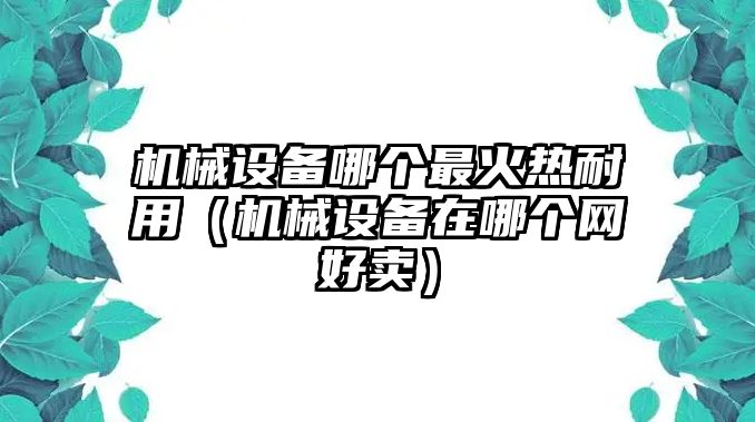 機(jī)械設(shè)備哪個最火熱耐用（機(jī)械設(shè)備在哪個網(wǎng)好賣）