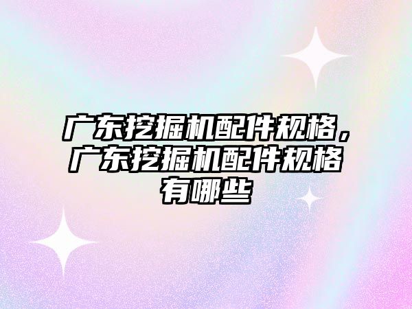 廣東挖掘機配件規(guī)格，廣東挖掘機配件規(guī)格有哪些