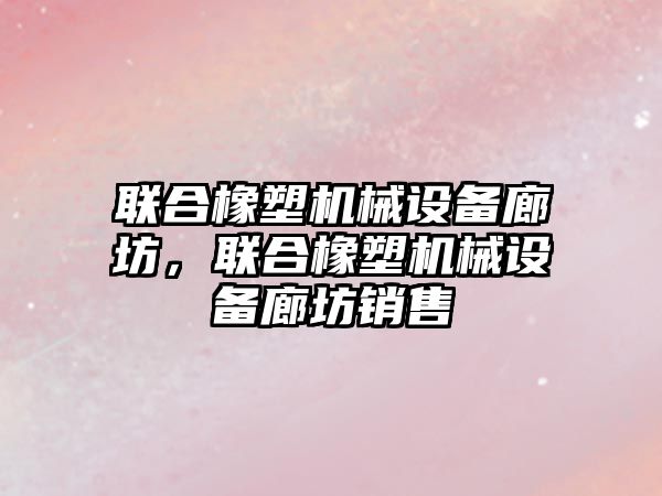 聯(lián)合橡塑機械設(shè)備廊坊，聯(lián)合橡塑機械設(shè)備廊坊銷售