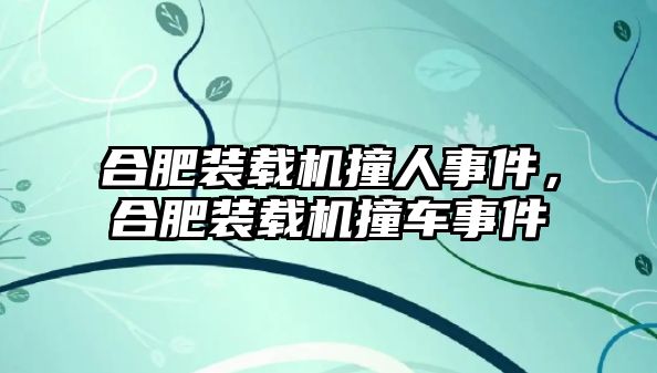 合肥裝載機撞人事件，合肥裝載機撞車事件