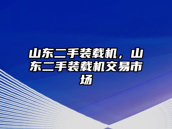 山東二手裝載機(jī)，山東二手裝載機(jī)交易市場(chǎng)