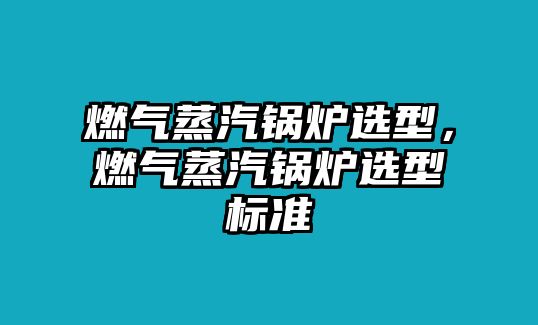 燃氣蒸汽鍋爐選型，燃氣蒸汽鍋爐選型標準