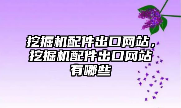 挖掘機配件出口網(wǎng)站，挖掘機配件出口網(wǎng)站有哪些