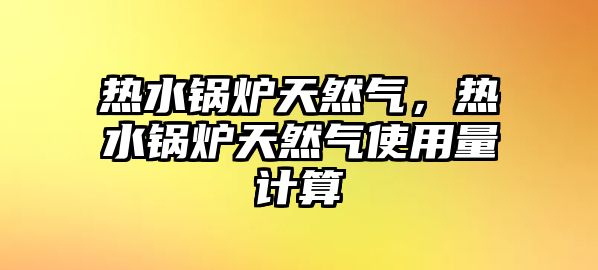 熱水鍋爐天然氣，熱水鍋爐天然氣使用量計算