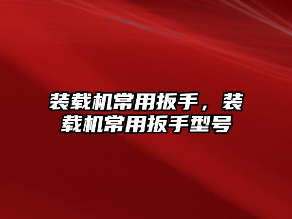 裝載機常用扳手，裝載機常用扳手型號