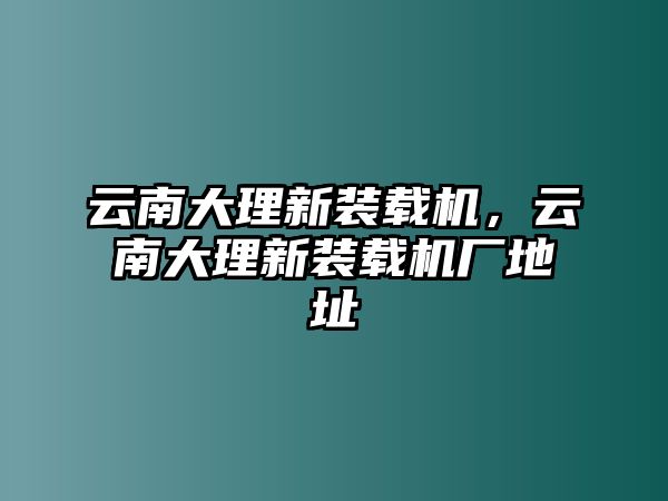 云南大理新裝載機，云南大理新裝載機廠地址