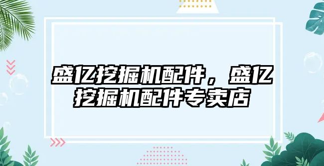 盛億挖掘機配件，盛億挖掘機配件專賣店