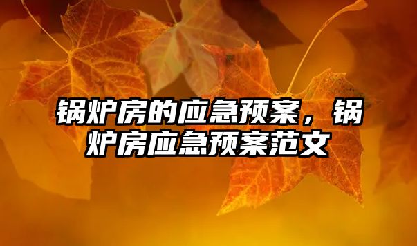 鍋爐房的應(yīng)急預(yù)案，鍋爐房應(yīng)急預(yù)案范文