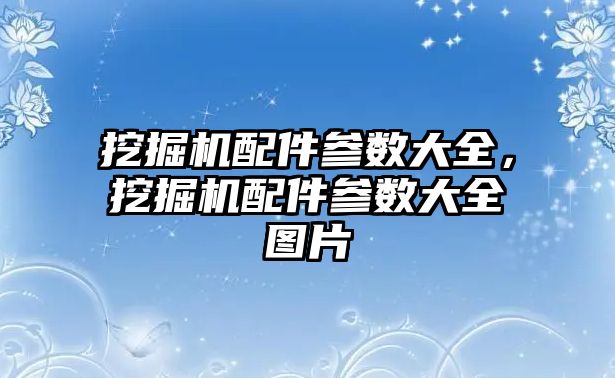 挖掘機配件參數(shù)大全，挖掘機配件參數(shù)大全圖片