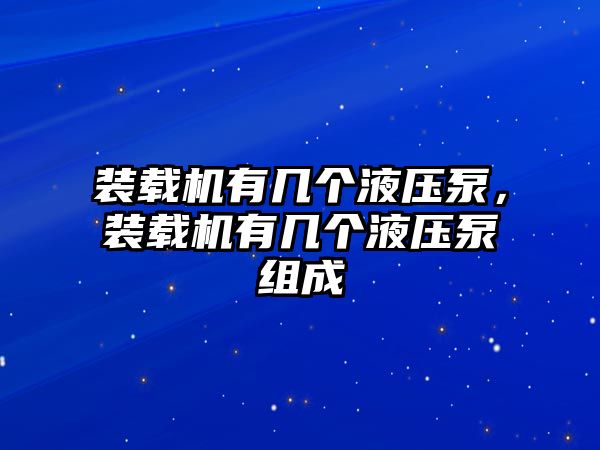 裝載機有幾個液壓泵，裝載機有幾個液壓泵組成