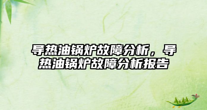 導(dǎo)熱油鍋爐故障分析，導(dǎo)熱油鍋爐故障分析報告