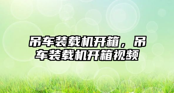 吊車裝載機開箱，吊車裝載機開箱視頻