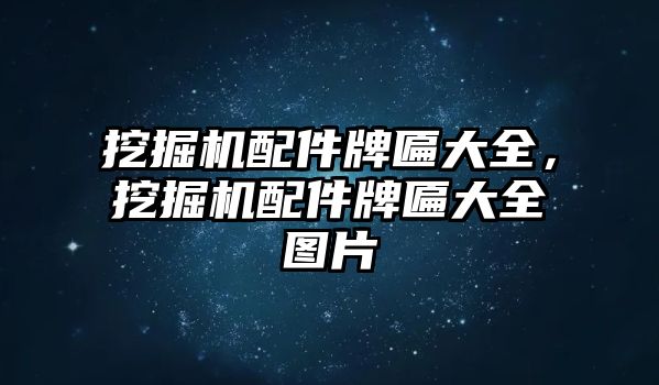 挖掘機配件牌匾大全，挖掘機配件牌匾大全圖片