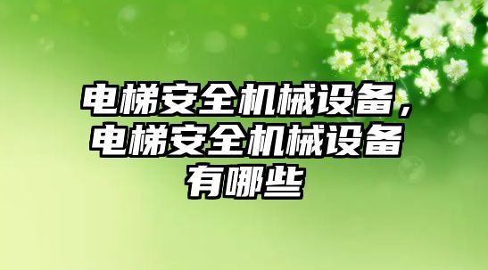 電梯安全機械設備，電梯安全機械設備有哪些