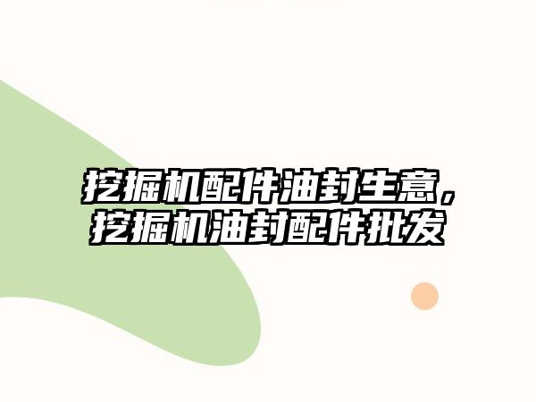 挖掘機(jī)配件油封生意，挖掘機(jī)油封配件批發(fā)