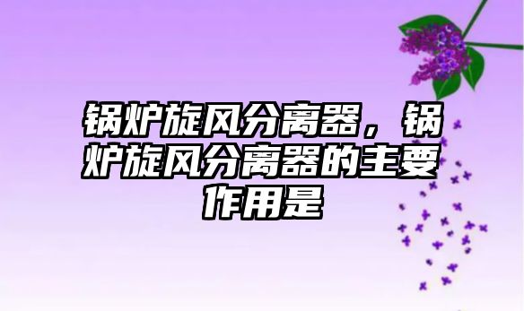 鍋爐旋風(fēng)分離器，鍋爐旋風(fēng)分離器的主要作用是