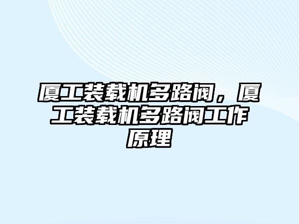 廈工裝載機多路閥，廈工裝載機多路閥工作原理