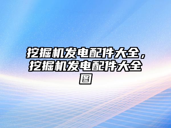 挖掘機發(fā)電配件大全，挖掘機發(fā)電配件大全圖