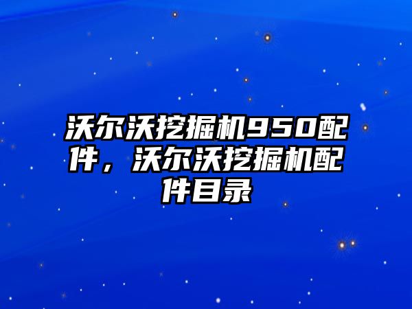 沃爾沃挖掘機950配件，沃爾沃挖掘機配件目錄