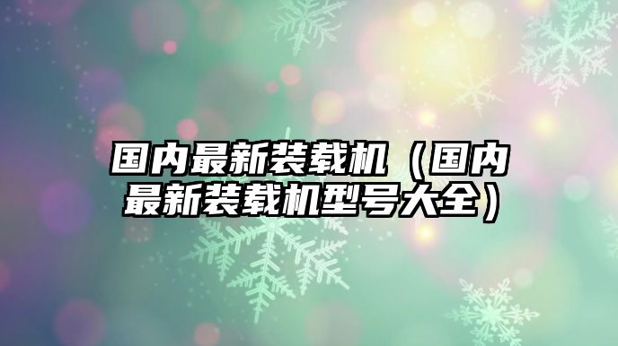 國內(nèi)最新裝載機(jī)（國內(nèi)最新裝載機(jī)型號(hào)大全）