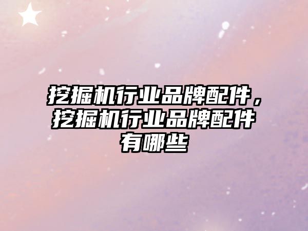 挖掘機行業(yè)品牌配件，挖掘機行業(yè)品牌配件有哪些