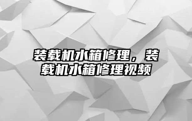 裝載機水箱修理，裝載機水箱修理視頻