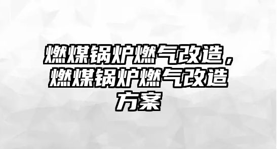 燃煤鍋爐燃氣改造，燃煤鍋爐燃氣改造方案