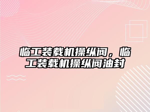 臨工裝載機操縱閥，臨工裝載機操縱閥油封