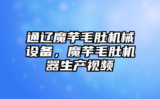 通遼魔芋毛肚機械設備，魔芋毛肚機器生產(chǎn)視頻