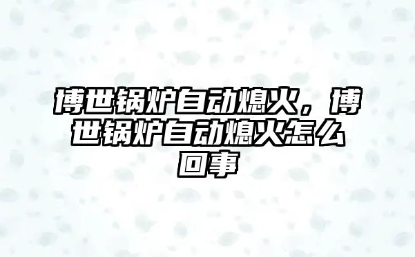 博世鍋爐自動熄火，博世鍋爐自動熄火怎么回事