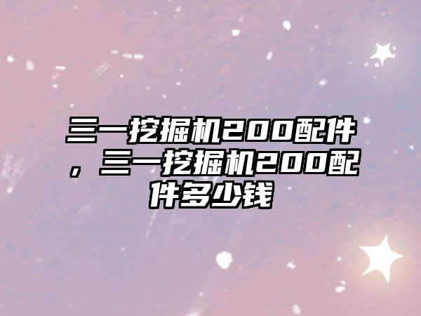 三一挖掘機(jī)200配件，三一挖掘機(jī)200配件多少錢