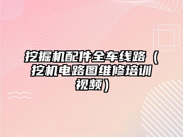 挖掘機配件全車線路（挖機電路圖維修培訓視頻）