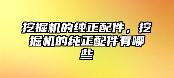 挖掘機的純正配件，挖掘機的純正配件有哪些