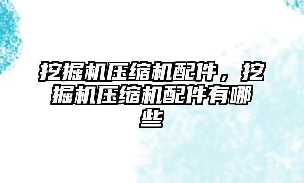 挖掘機壓縮機配件，挖掘機壓縮機配件有哪些