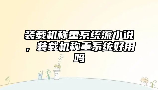 裝載機(jī)稱重系統(tǒng)流小說，裝載機(jī)稱重系統(tǒng)好用嗎