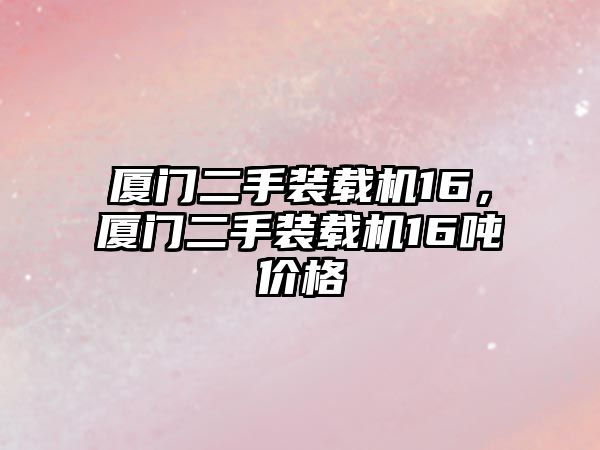 廈門二手裝載機(jī)16，廈門二手裝載機(jī)16噸價格